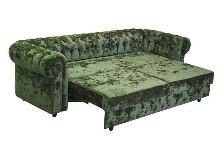 Прямой диван-кровать Честер Кинг зеленого цвета