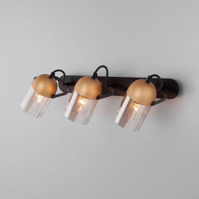 Настенный светильник с поворотными плафонами 20122/3 черный/золото Mars