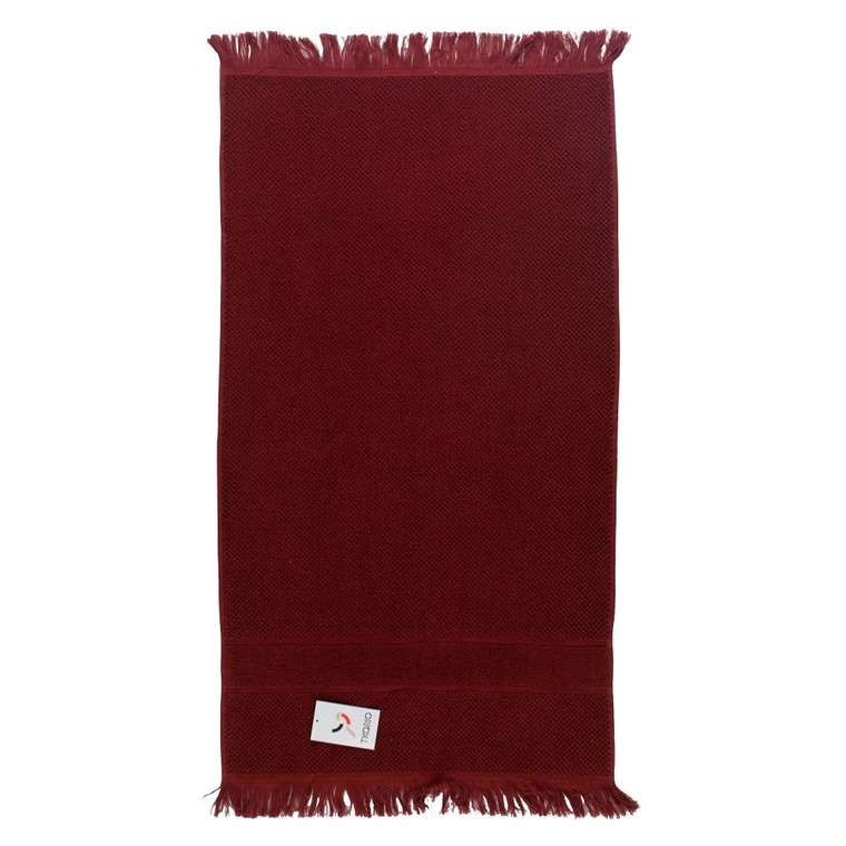 Полотенце для рук декоративное с бахромой бордового цвета