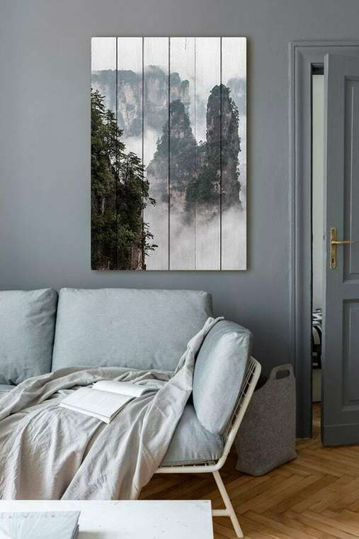 Картина на дереве Горы Китай 40х60 см