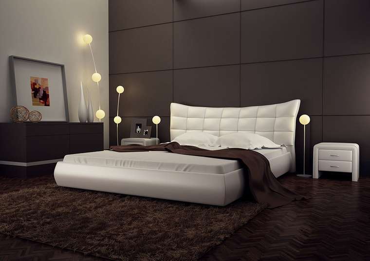 Кровать " Letto GM 06" с обивкой из экокожи или велюра 140х200 см