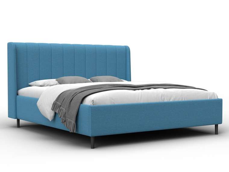 Кровать Лига-136 180х200 голубого цвета с подъемным механизмом