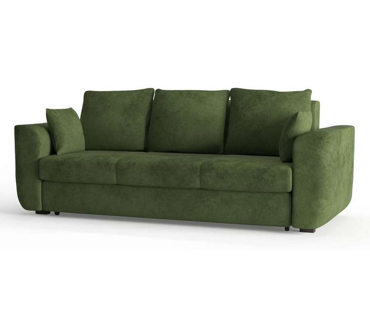 Диван-кровать Салтфорд в обивке из велюра зеленого цвета