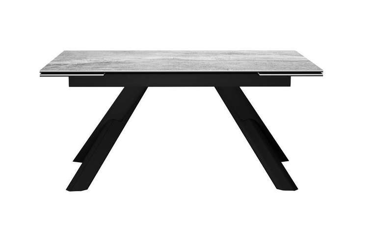 Раздвижной обеденный стол DikLine KX160 черно-серого цвета