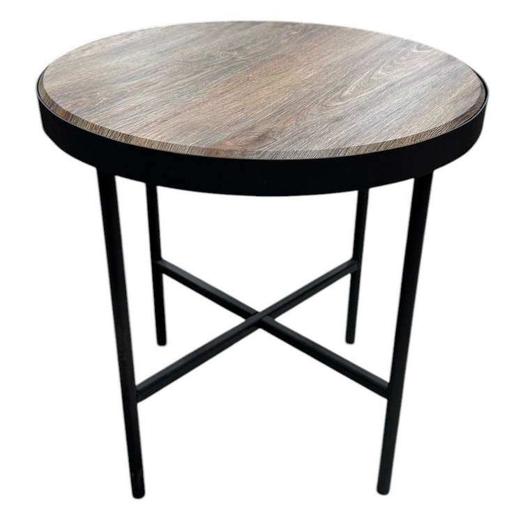 Стол журнальный МеталлАрт М011 коричнево-черного цвета