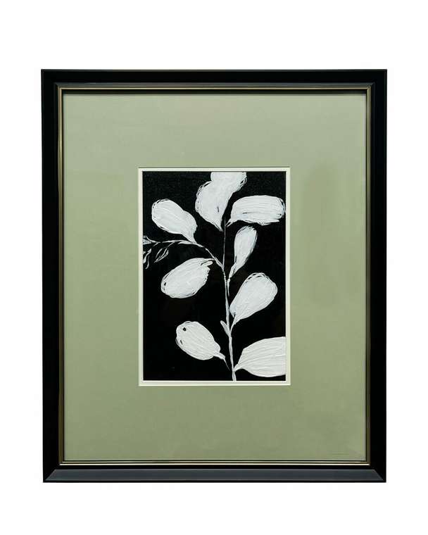 Картина Floral – II 50х60 черно-зеленого цвета