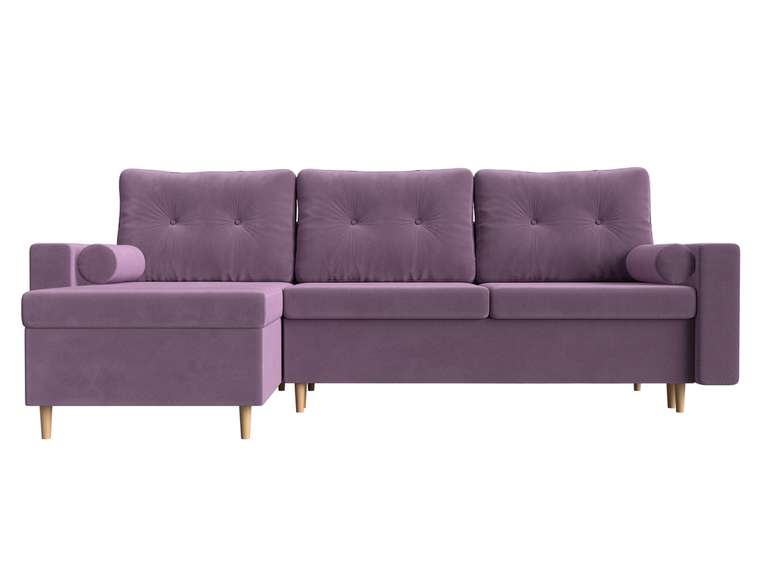 Угловой диван-кровать Белфаст сиреневого цвета левый угол