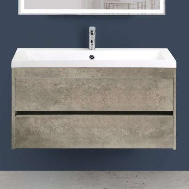 Тумба с раковиной Artamp;Max Family 100, подвесная, Cemento Veneto