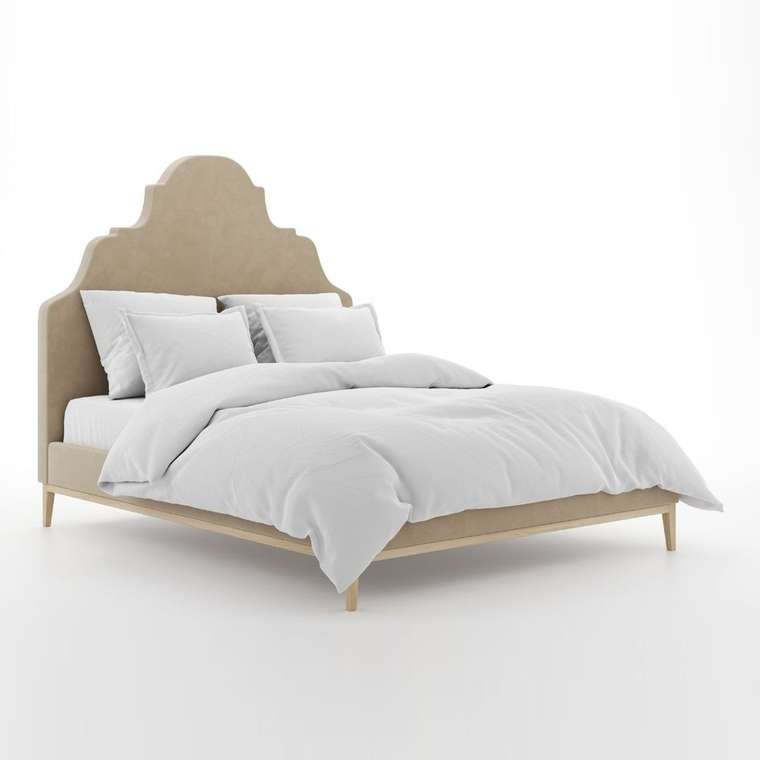 Кровать Camelia 200х200 бежевого цвета