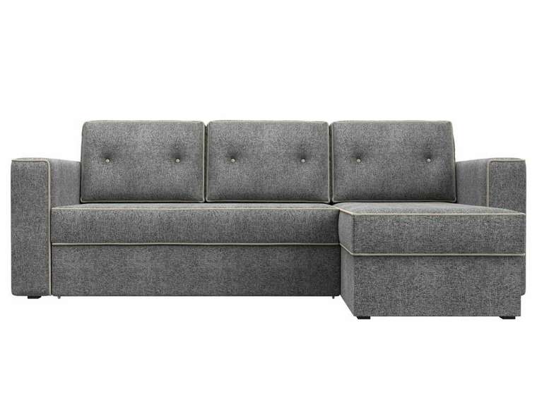 Угловой диван-кровать Принстон серого цвета правый угол