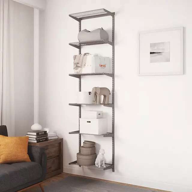 Комплект гардеробной системы Classic 64x232 серого цвета