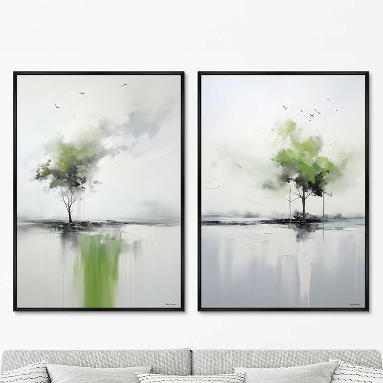 Набор из двух репродукций картин Landscape collection, Autumn comes, 2024г.