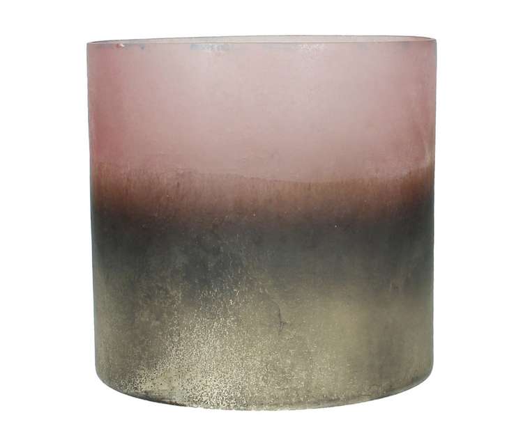 Стеклянный подсвечник серебристо-розового цвета