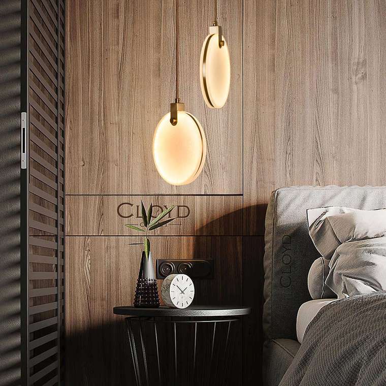 Подвесной светильник Cloyd BOSFOR-A P1 / ?25 см - алебастр - латунь