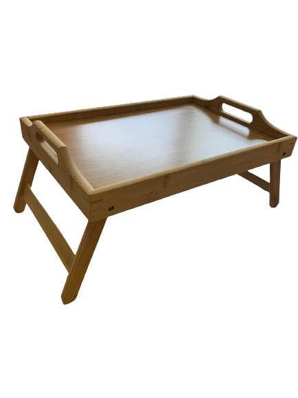 Поднос Bamboo bed tray table бежевого цвета на ножках 