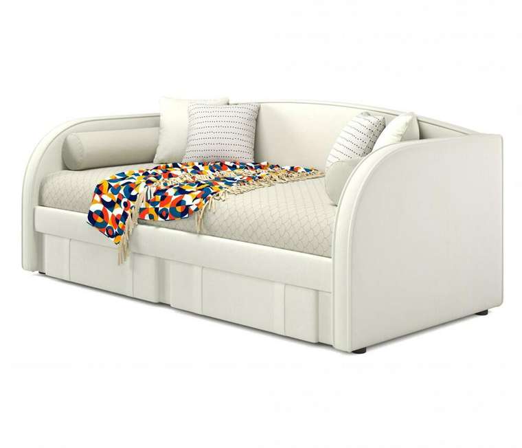 Кровать с ортопедическим основанием и матрасом Elda 90х200 светло-бежевого цвета