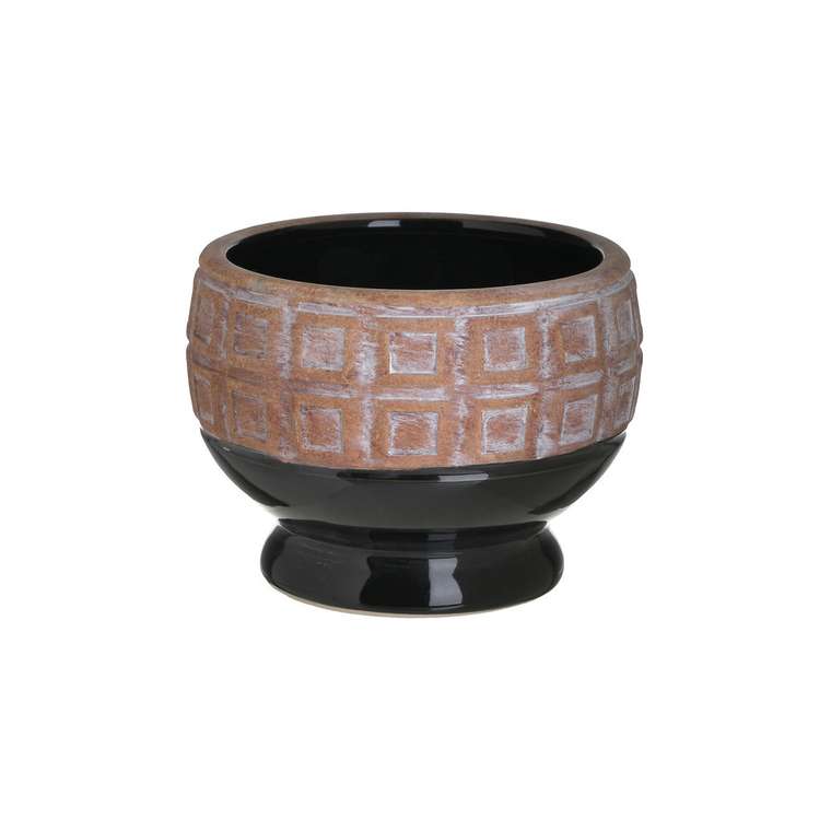 Керамическая ваза черно-коричневого цвета