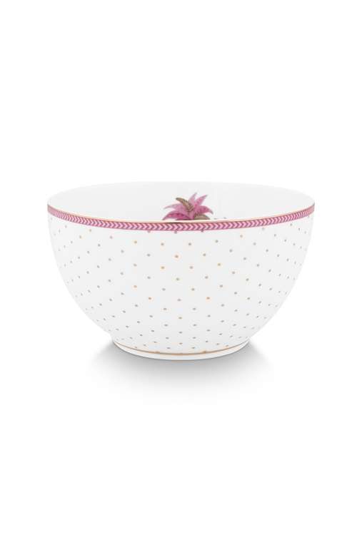 Набор из двух пиал Jolie Dots Gold Pink белого цвета 