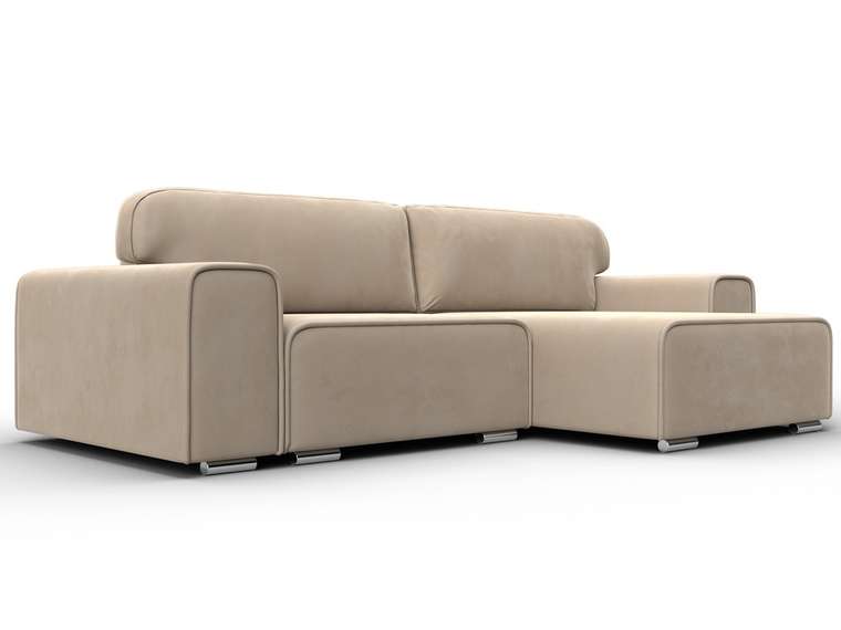 Угловой диван-кровать Лига 029 бежевого цвета правый угол