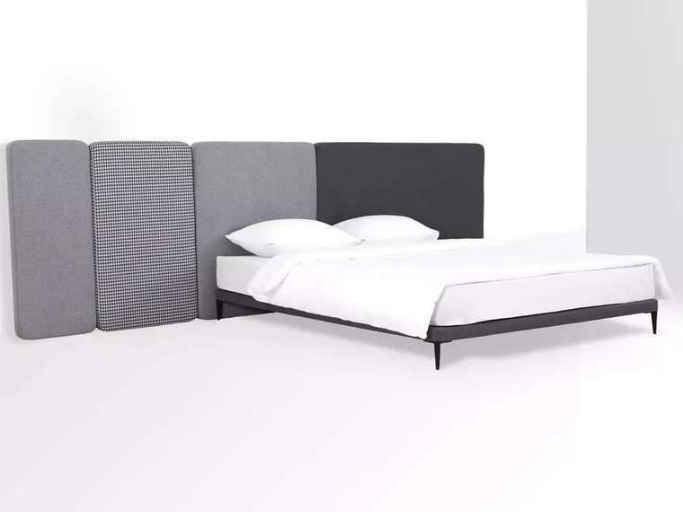 Кровать Licata 160х200 композиция 4 серого цвета