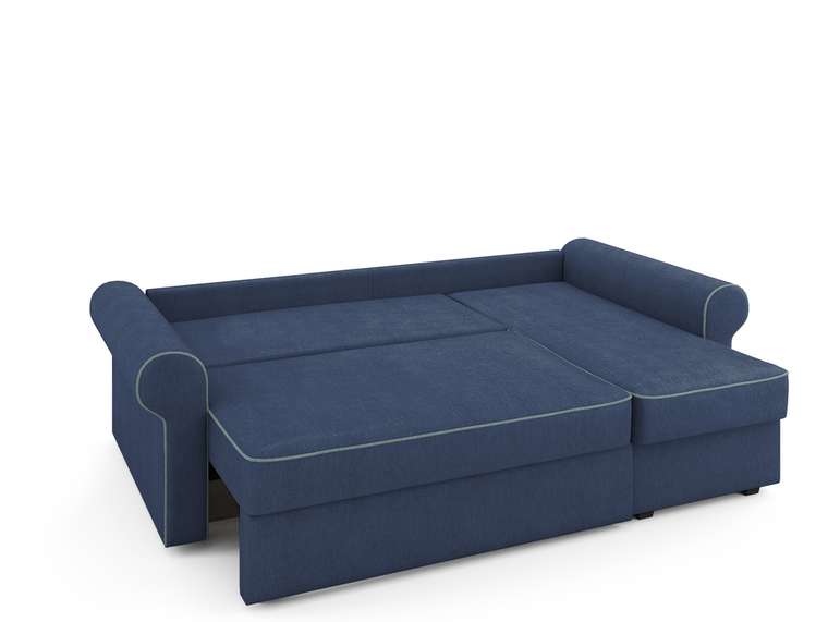 Угловой раскладной диван Tulon правый синего цвета