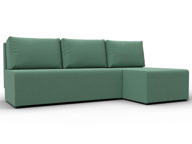 Угловой диван-кровать Поло зеленого цвета правый