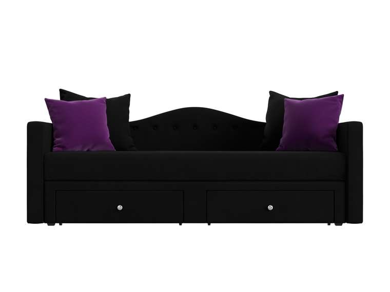 Прямой диван-кровать Дориан черного цвета
