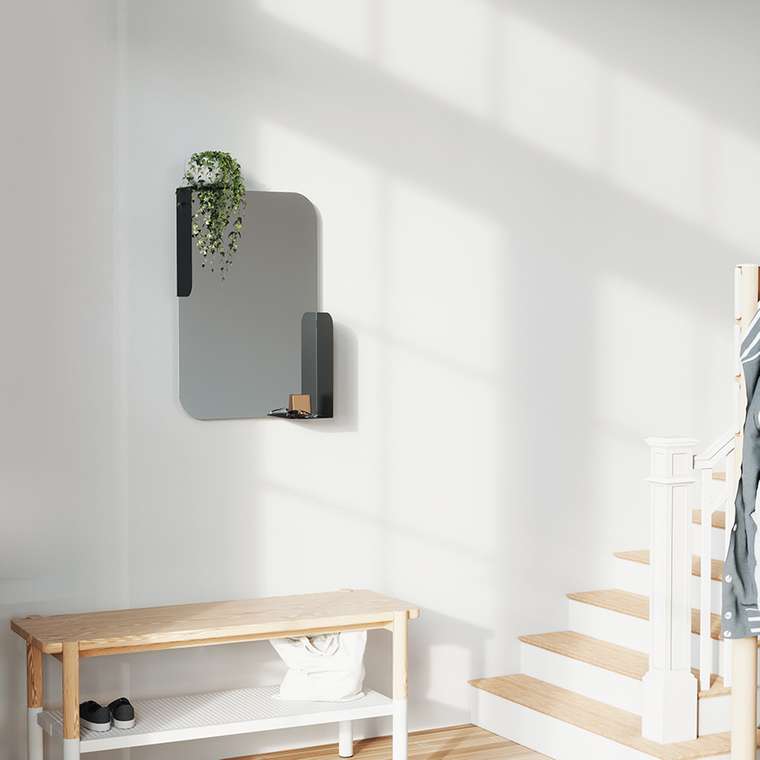 Настенное зеркало Alcove 52x77 черного цвета
