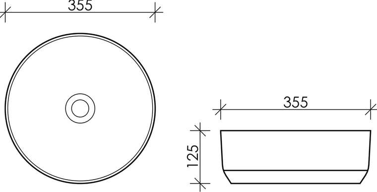 Раковина накладная Ceramica Nova Element круглая 35 см