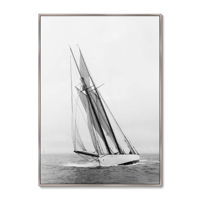 Картина Schooner Emerald 1 1903 г. в раме серого цвета 