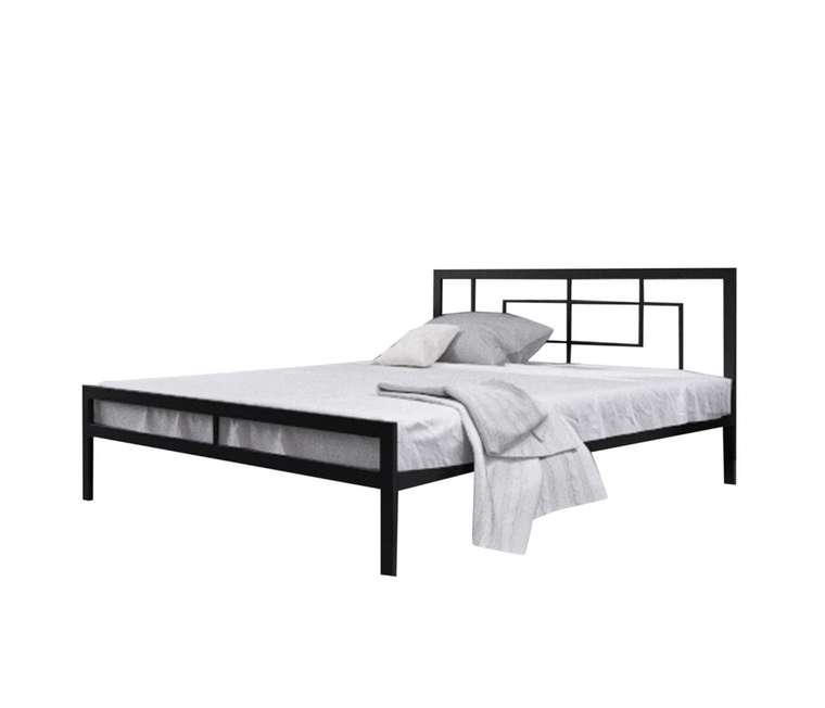 Кровать Кантерано low 140х200 черного цвета