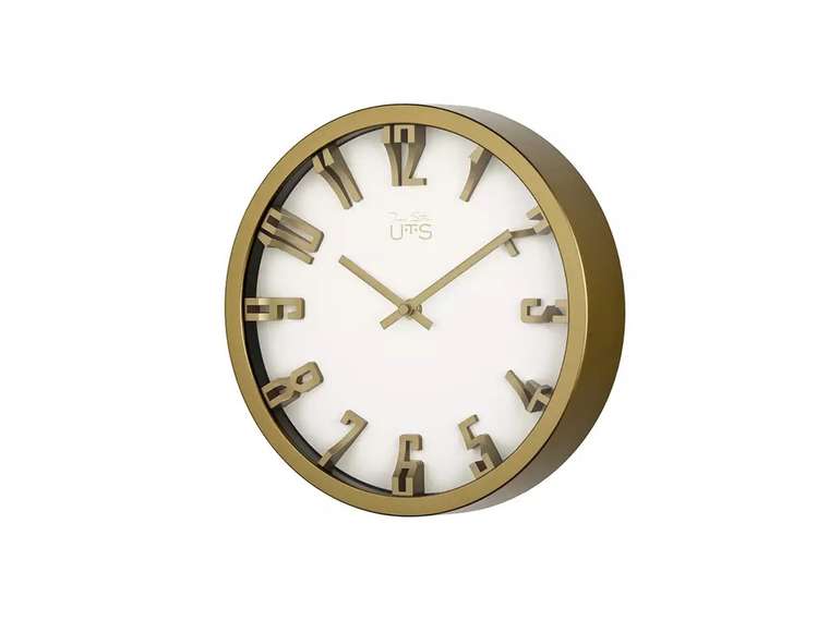 Часы настенные UTM бело-золотого цвета