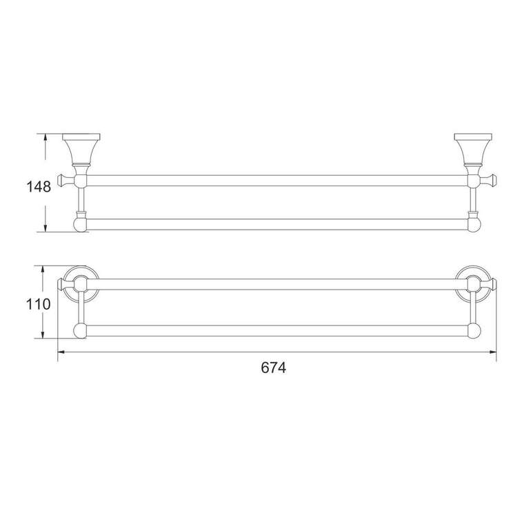 Полотенцедержатель Rose RG1927T, пепельный