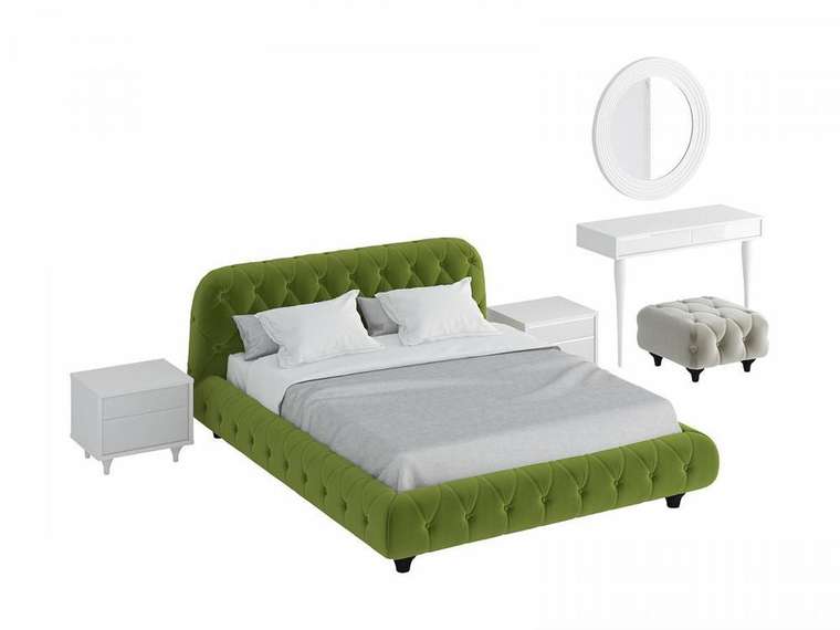 Композиция  Cloud 3 с зеленой кроватью
