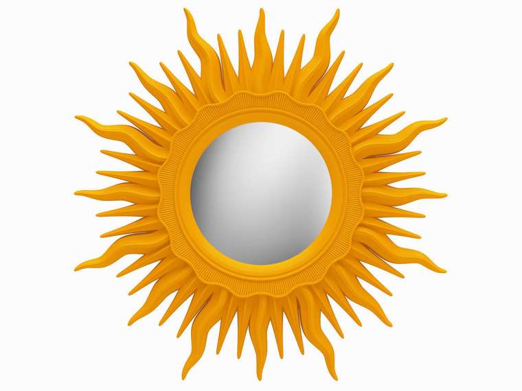 Настенное зеркало в рамах в виде Солнца