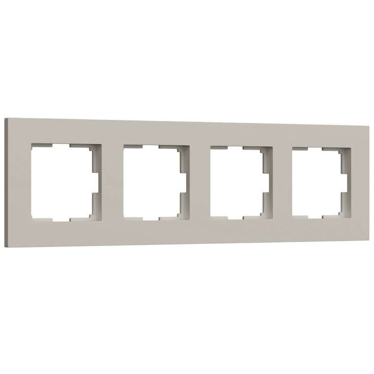 W0042917/ Рамка на 4 поста Slab (дымчатый софт) W0042917 Slab дымчатый софт