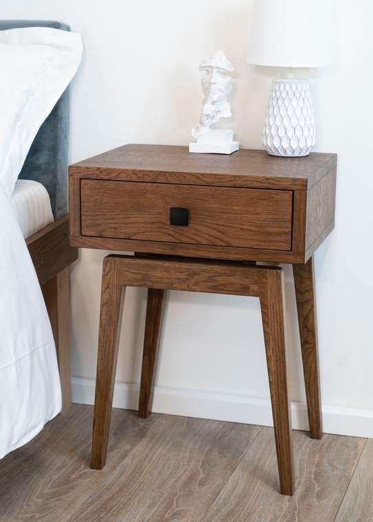 Тумба прикроватная Zolo-DO из натурального дерева коричневого цвета 