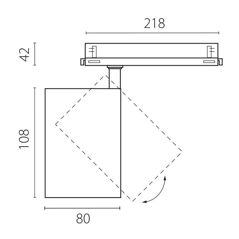 Светильник ALTA BASE для трековой системы Quattro с управлением DALI LED 30W 3525LM 24G БЕЛЫЙ 3000K с адаптером (215336 + 594066)