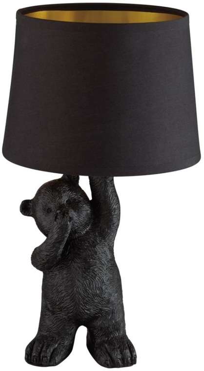 Настольная лампа Lumion Bear 5662/1T черный E14 40W 220V с животными