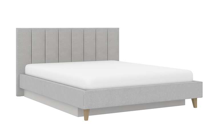 Кровать Нордин 160х200 серого цвета с подъемным механизмом 