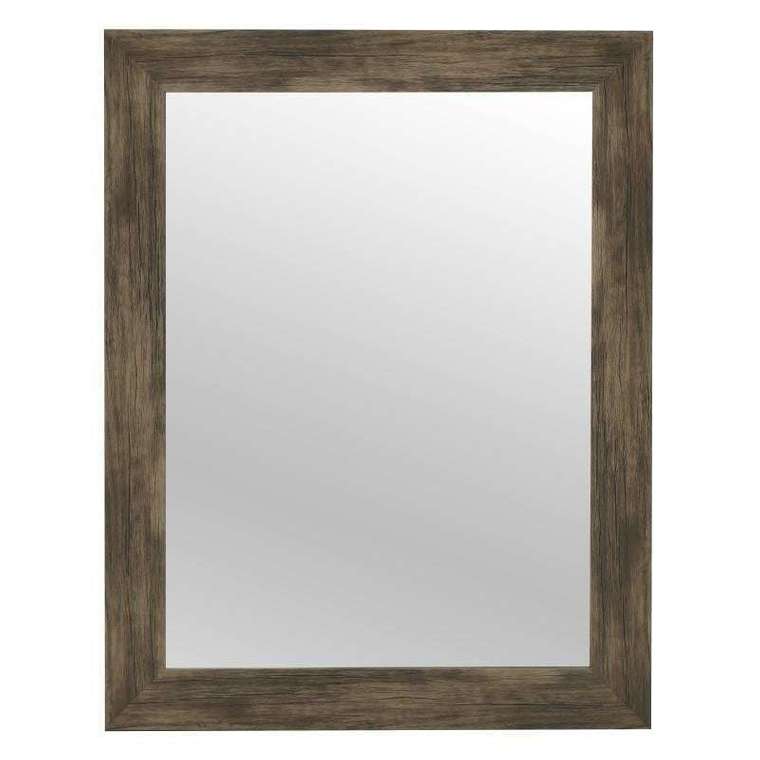 Настенное зеркало 56х70 в раме коричневого цвета