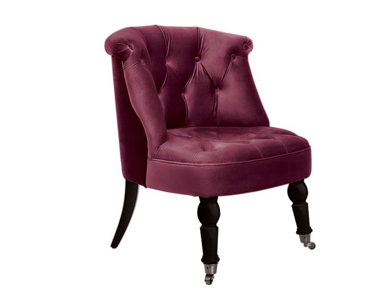 Кресло Visconte бордового цвета на черных ножках