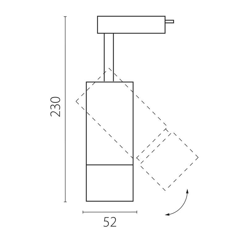 Светильник для 1-фазного трека VOLTA LED COB 12W 1080LM 18-60G БЕЛЫЙ 3000K