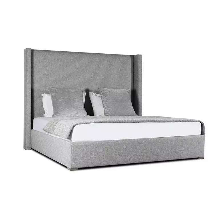Кровать Berkley Winged Plain 140x200 серого цвета