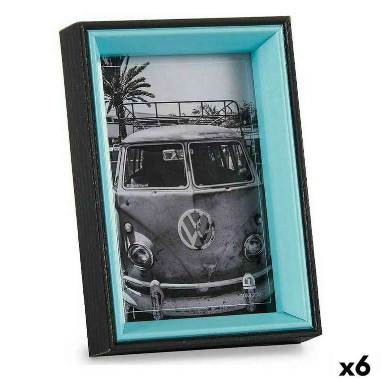 Фоторамка 3 x 17 x 12 cm Стеклянный Чёрный Синий Деревянный MDF (6 штук)