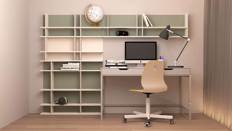 Стеллаж Тетрис зеленого цвета