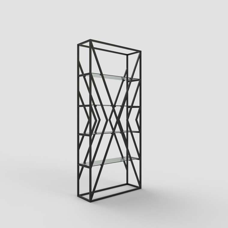Стеллаж "Marsel" черный с бронзовым стеклом (2100х1000х300)