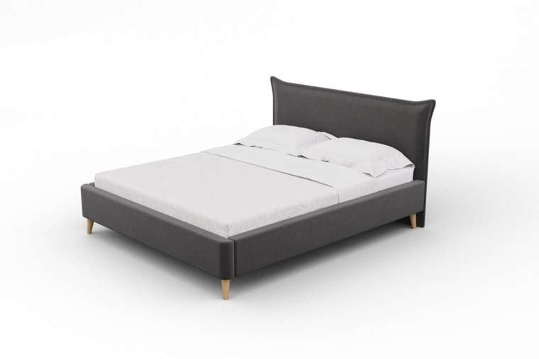 Кровать Олимпия 150x200 на деревянных ножках серого цвета