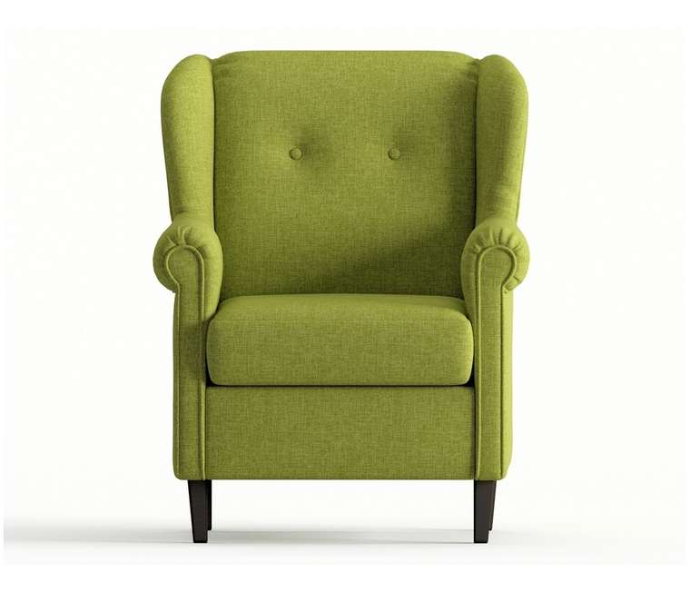 Кресло из рогожки Леон зеленого цвета
