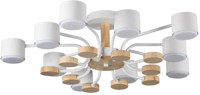 Потолочная люстра на штанге Lumion Rondo 8196/10C белый, металл/дерево/пластик LED GX53 10*9W 220V